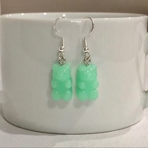 Green Gummy Bear Earrings